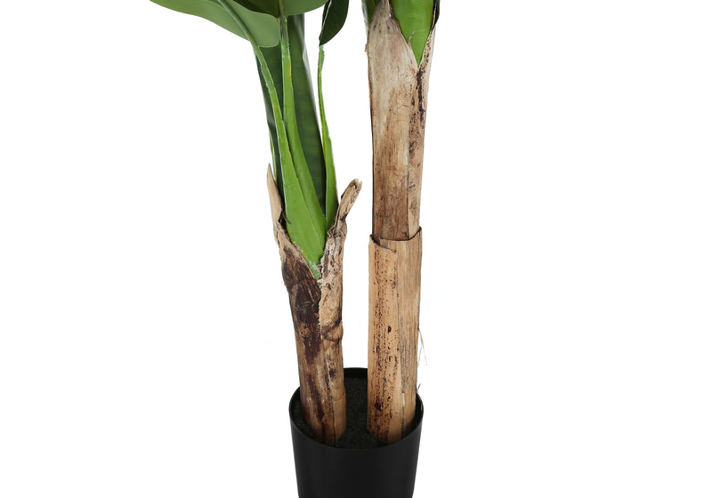 55" Tall Artificial Banana Tree - Indoor Faux Plant with Real Touch Green Leaves