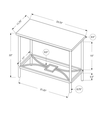 Accent Table - 22"H / Dark Taupe / Black Metal - I 2075