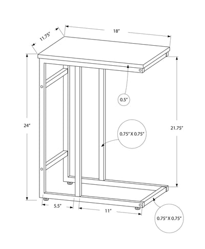 Accent Table - 24"H / Black / Black Metal - I 2170