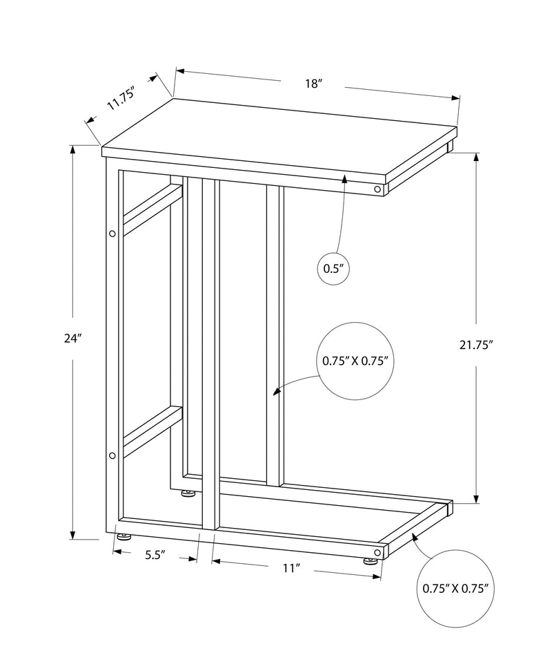 Accent Table - 24"H / Grey / Black Metal - I 2171