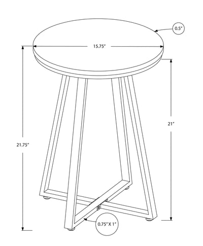 Accent Table - 22"H / Black Marble / Black Metal - I 2179