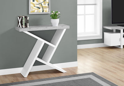 Accent Table - 36"L / White / Cement-Look Hall Console - I 2405