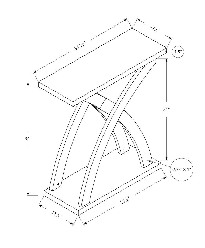 Accent Table - 32"L / Cappuccino Hall Console - I 2408