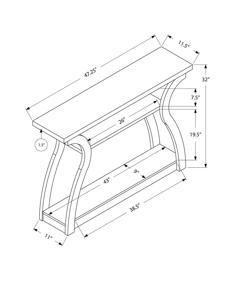 Accent Table - 47"L / Black Hall Console - I 2439