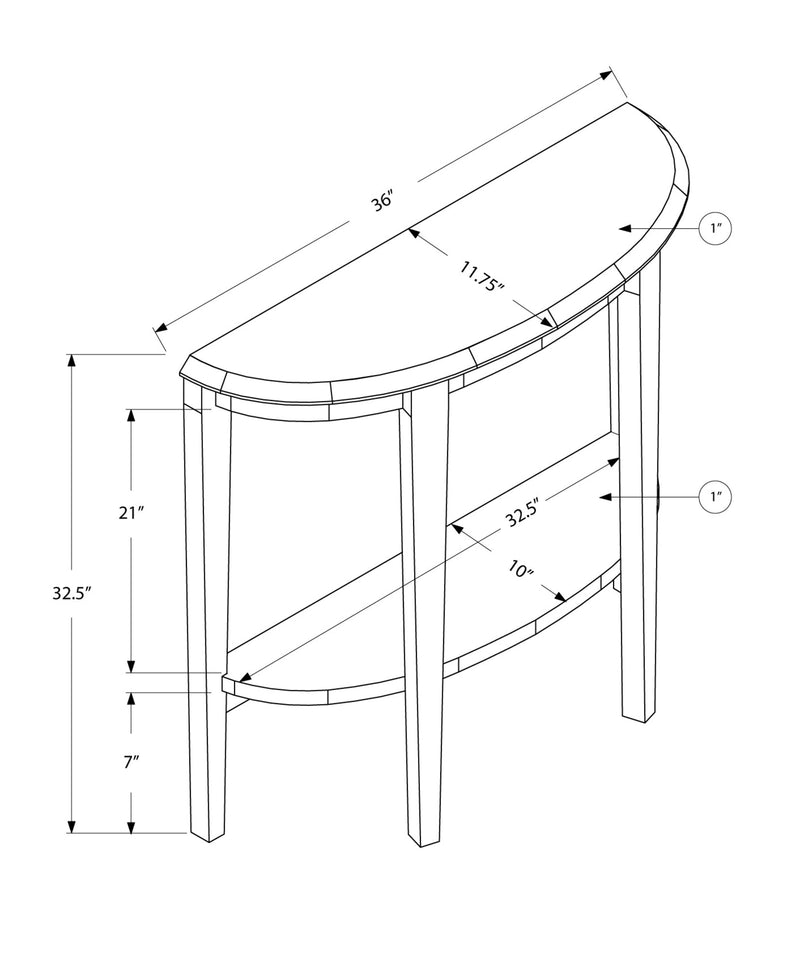 Accent Table - 36"L / Dark Taupe Hall Console - I 2452