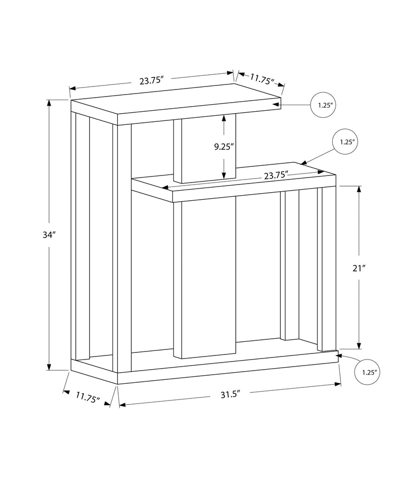 Accent Table - 32"L / Dark Taupe Hall Console - I 2472