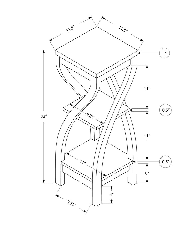 Accent Table - 32"H / Cappuccino - I 2478