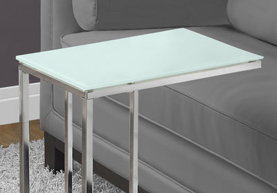 Accent Table - Chrome Metal With Frosted Tempered Glass - I 3000