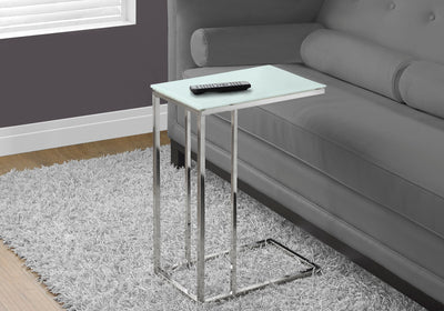 Accent Table - Chrome Metal With Frosted Tempered Glass - I 3000