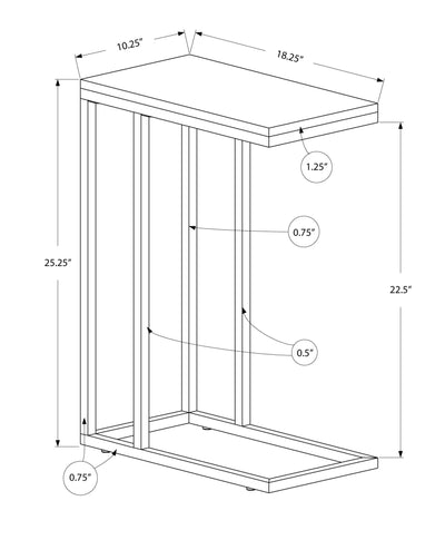 Accent Table - Glossy White With Chrome Metal - I 3008