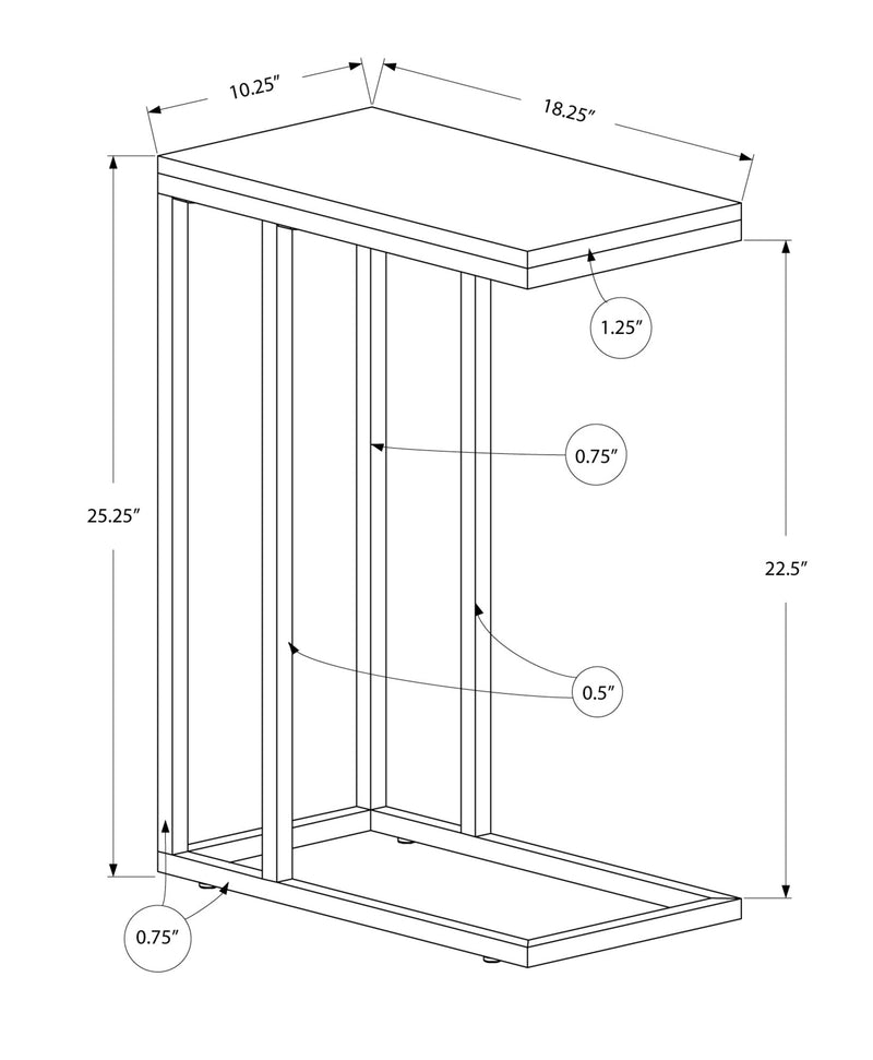 Accent Table - Glossy White With Chrome Metal - I 3008