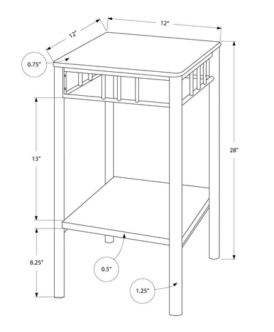 Accent Table - Cappuccino Marble / Bronze Metal - I 3044