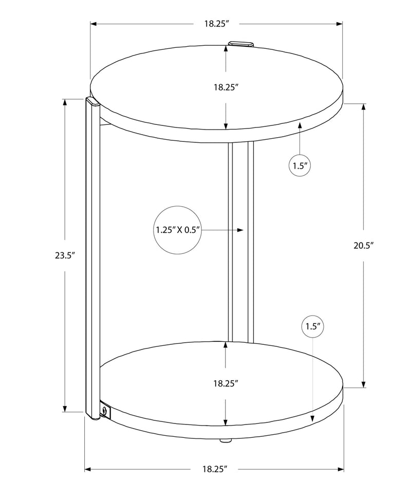 Accent Table - Glossy White / Chrome Metal - I 3056