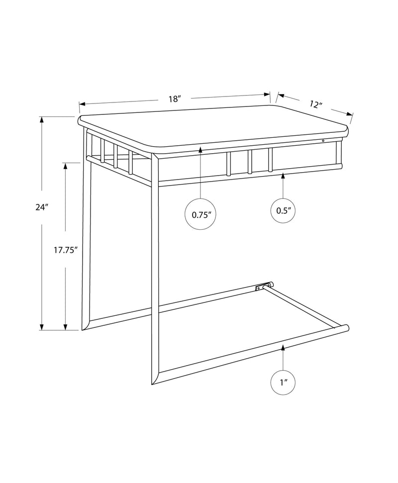 Accent Table - Grey Marble / Charcoal Metal - I 3063