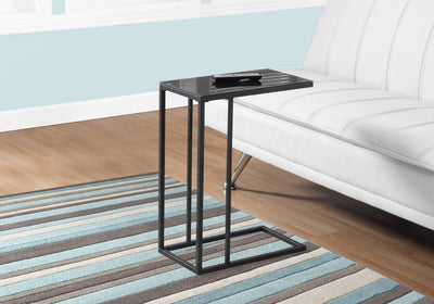 Accent Table - Black Metal / Black Tempered Glass - I 3087