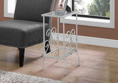 Accent Table - 30"H / Silver Metal With Tempered Glass - I 3158