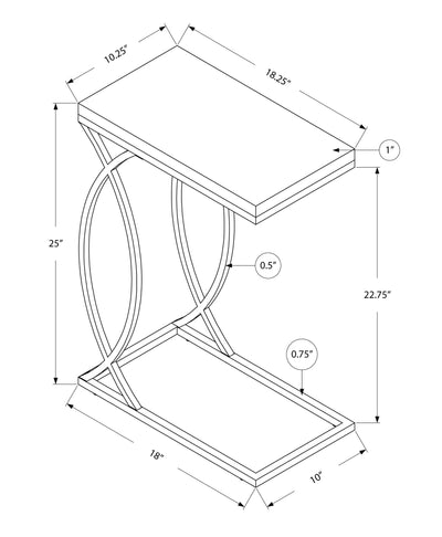 Accent Table - Glossy White With Chrome Metal - I 3184