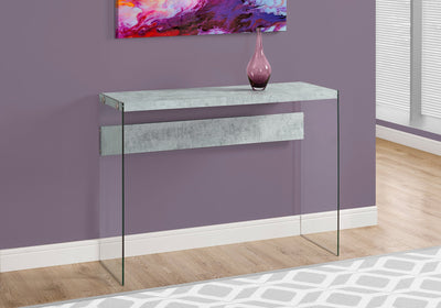 Accent Table - 44"L / Grey Cement / Tempered Glass - I 3232