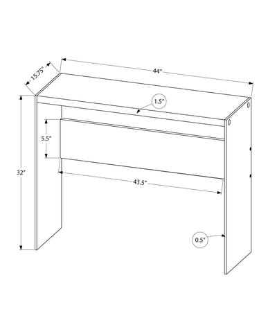 Accent Table - 44"L / Grey Cement / Tempered Glass - I 3232