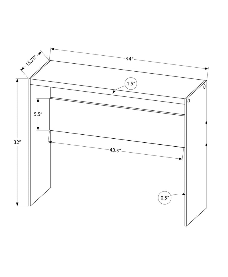 Accent Table - 44"L / Grey Cement / Tempered Glass - I 3232