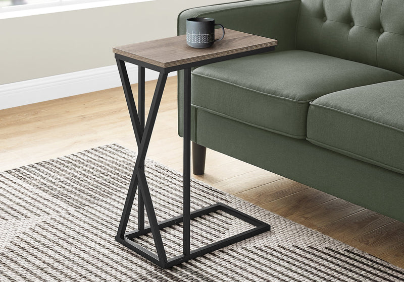 Accent Table - 25"H / Dark Taupe / Black Metal - I 3249