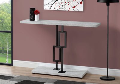 Accent Table - 48"L / Grey Cement / Black Nickel Metal - I 3267