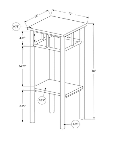 Accent Table - 28"H / Black / Black Metal - I 3278