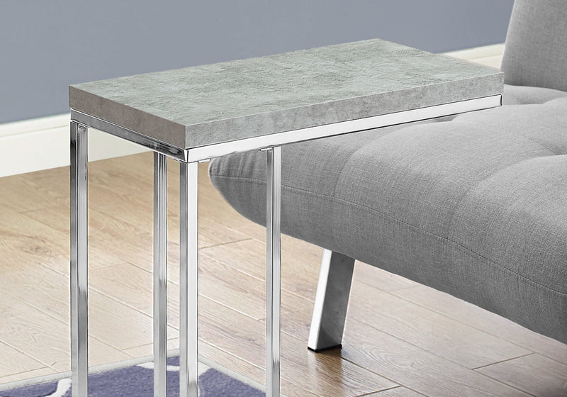 Accent Table - Grey Cement With Chrome Metal - I 3372