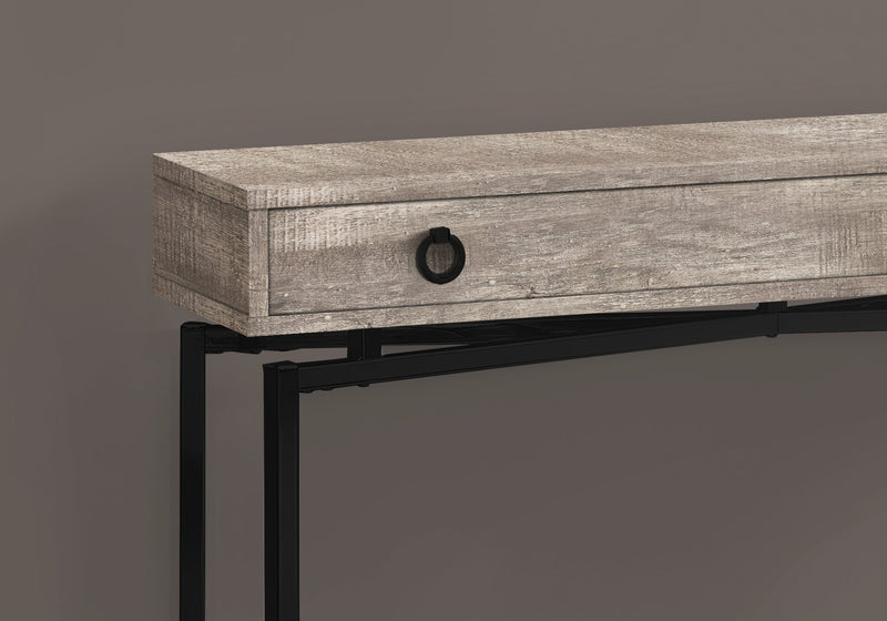 Accent Table - 42"L / Taupe Reclaimed Wood/ Black Console - I 3455