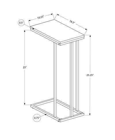 Accent Table - 25"H / Black / Black Metal - I 3467