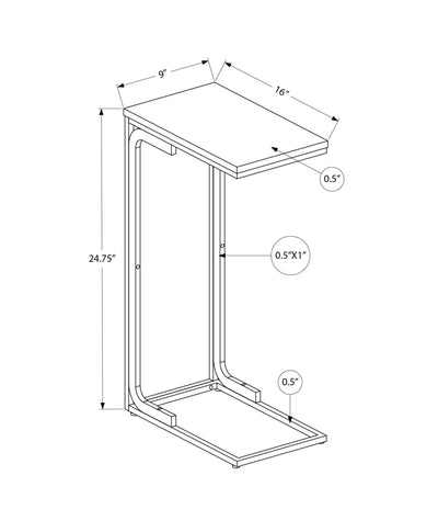 Accent Table - 25"H /White / White Metal - I 3478