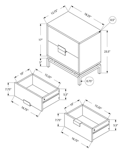 Accent Table - 24"H / Grey Cement / Chrome Metal - I 3491