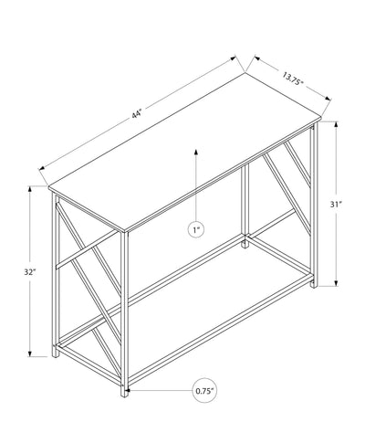 Accent Table - 44"L / Espresso / Black Metal Hall Console - I 3534