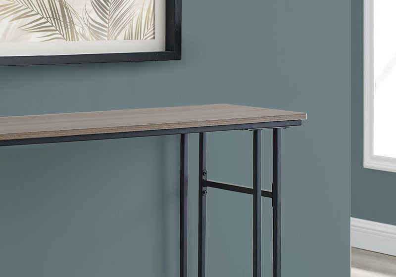 Accent Table - 48"L / Taupe / Black Metal Hall Console - I 3577