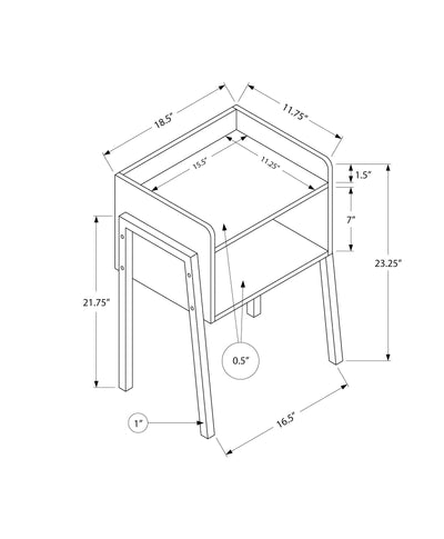 Accent Table - 23"H / Grey Stone-Look / Black Metal - I 3584