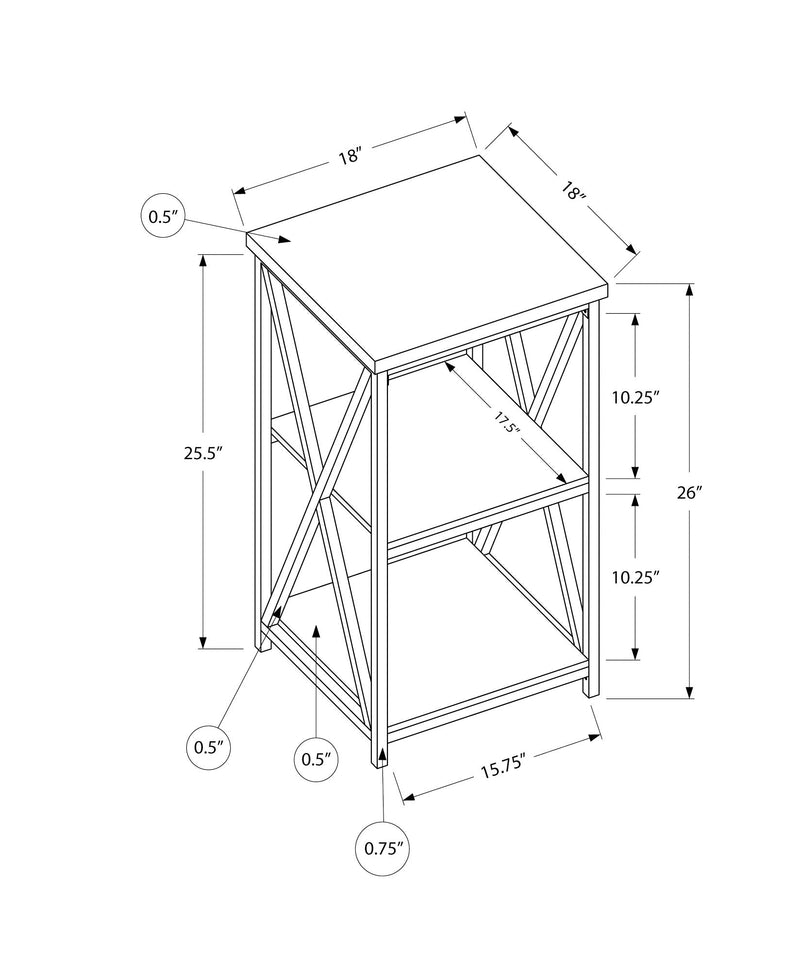 Accent Table - 26"H / Grey / Black Metal - I 3596