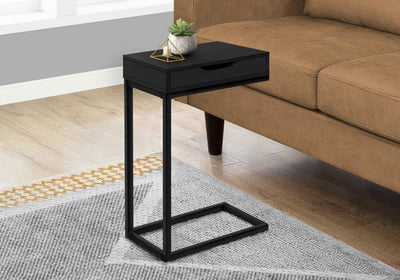 Accent Table - Black / Black Metal With A Drawer - I 3600