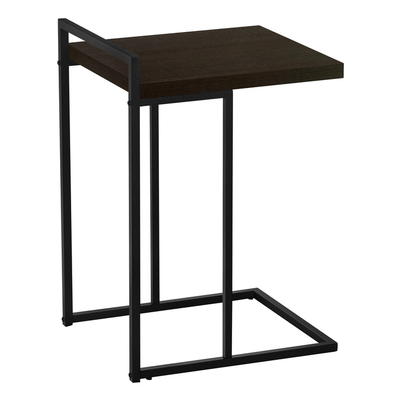 Accent Table - 25"H / Espresso / Black Metal - I 3635