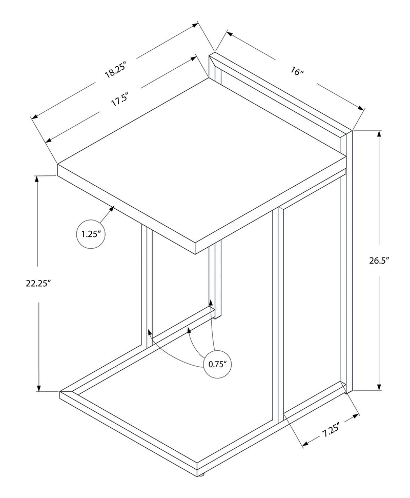 Accent Table - 25"H / Glossy White / Chrome Metal - I 3636