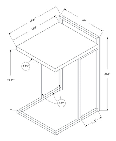 Accent Table - 25"H / Dark Taupe / Chrome Metal - I 3638