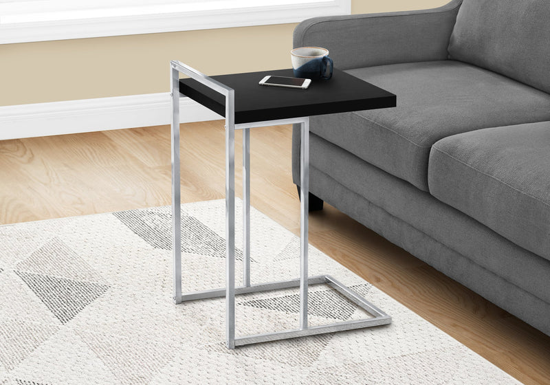 Accent Table - 25"H / Black / Chrome Metal - I 3640