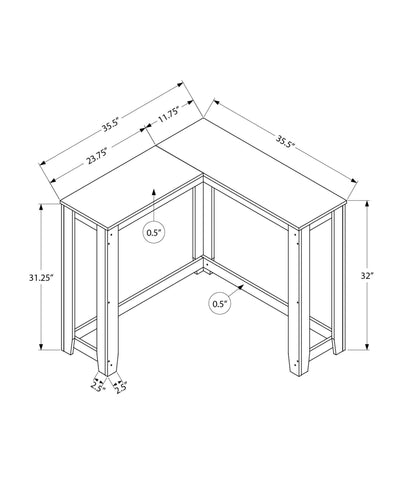 Accent Table - 36" / White Corner Console - I 3656