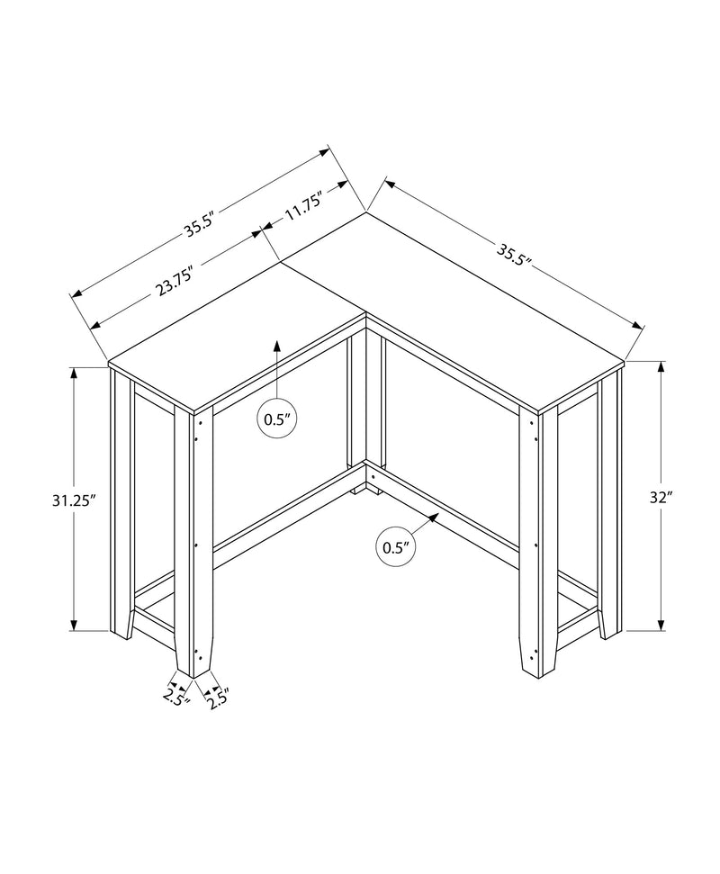 Accent Table - 36" / Espresso Corner Console - I 3660