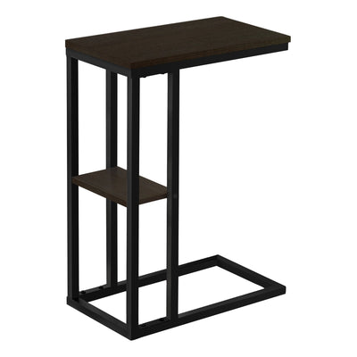 Accent Table - 25"H / Espresso / Black Metal - I 3670