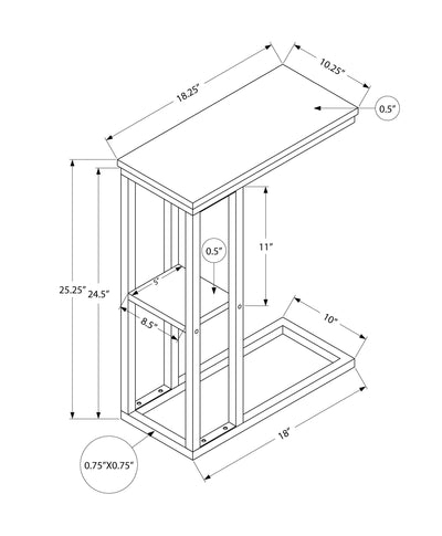 Accent Table - 25"H / Grey / Black Metal - I 3671