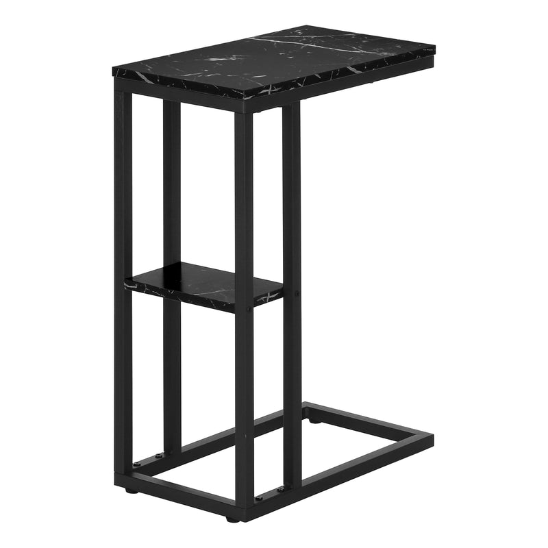 Accent Table - 25"H / Black Marble / Black Metal - I 3674