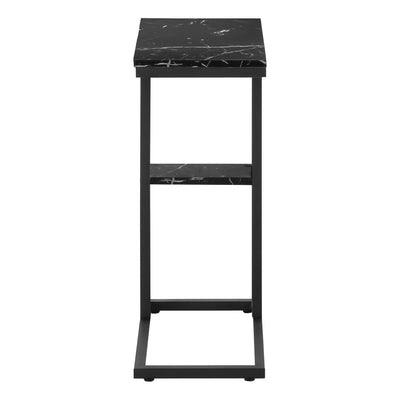 Accent Table - 25"H / Black Marble / Black Metal - I 3674