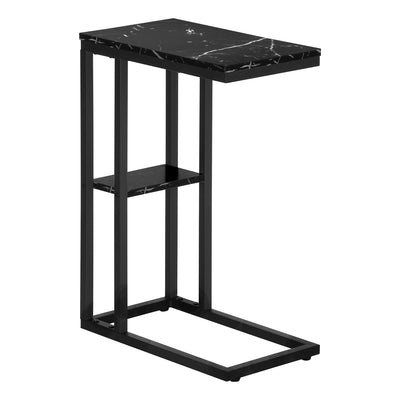 Accent Table - 25"H / Black Marble / Black Metal - I 3674