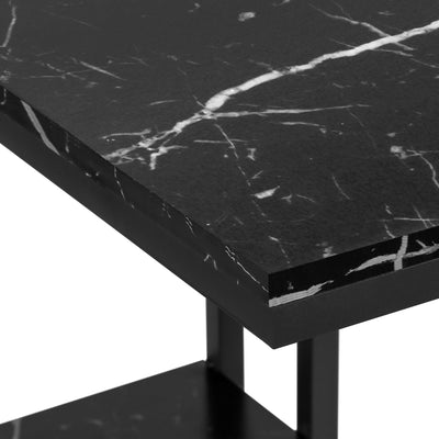 Accent Table - 25"H / Black Marble / Black Metal - I 3674