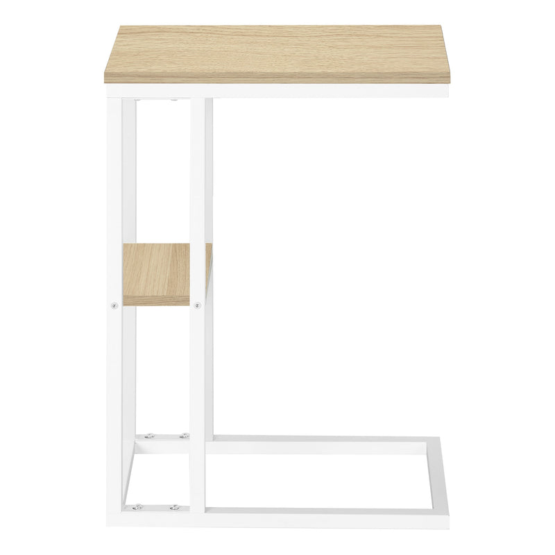 Accent Table - 25"H / Natural / White Metal - I 3677